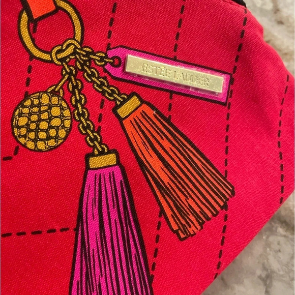 New Estée Lauder Red Makeup Case Bag Pouch - Picture 2 of 7